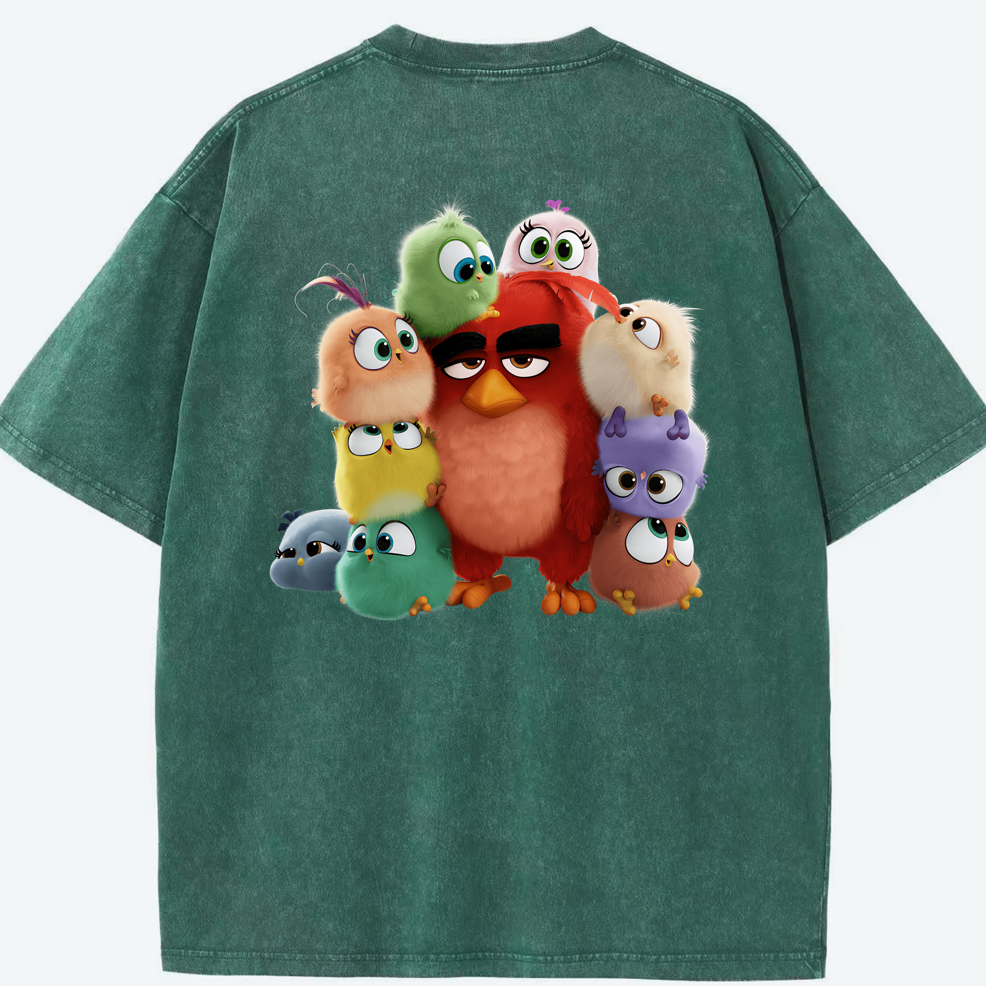 （画像用） Angry Birds アングリーバード 綿100% ヴィンテージ風 半袖Tシャツ（背面プリント）